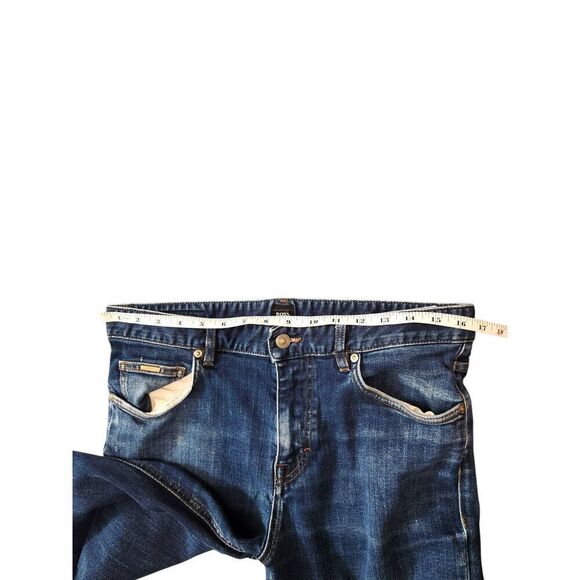 Hugo Boss Mens Jeans Slim Fit Straight faded vintage 33x29.5* measured denim - Picture 6 of 10
